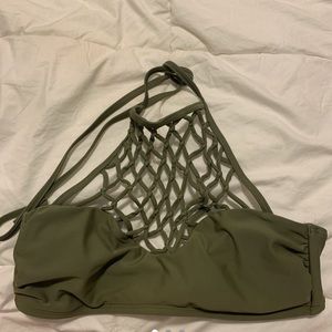 green hollister bikini top